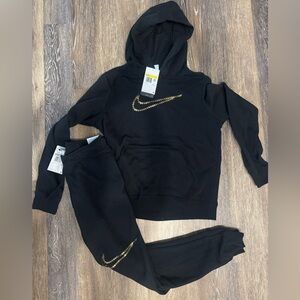Nike Black Joggers with gold